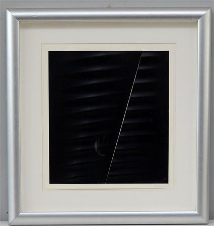 Agostino Bonalumi (Vimercate 1935 - 2013) "Nero" carta estroflessa (cm 32x29)...