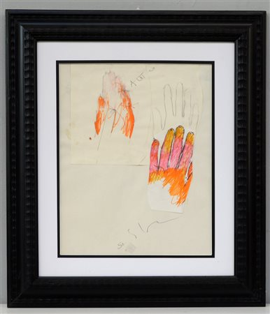 Mario Schifano (Homs 1934 - Roma 1998) "Senza titolo" 1970, pennarelli,...