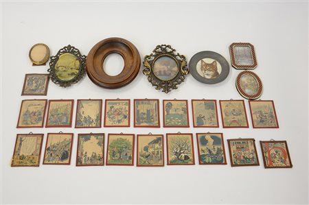 Lotto composto da una curiosa serie di 19 stampine a colori e sette...