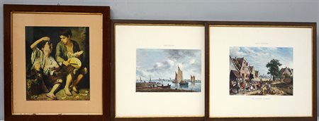 Lotto di dieci riproduzioni di autori, tecniche e dimensioni differenti...