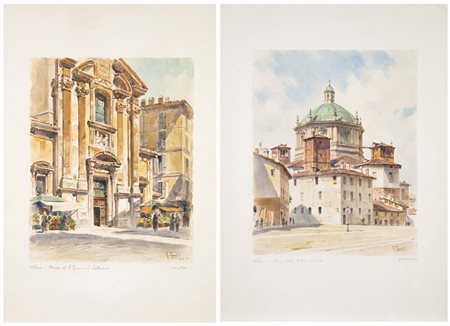 Giannino Grossi (Milano 1889 - 1969) Milano "Chiesa di San Giovanni in...