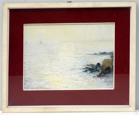 Syrovy F. "Marina" 1910. Olio su cartone (cm 24x34) firmato e datato in basso...