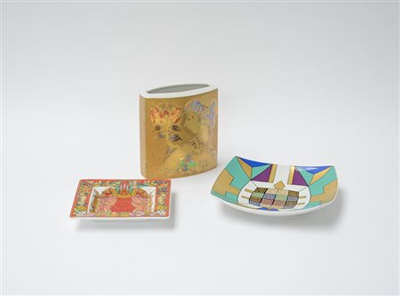 Manifattura Rosenthal, lotto composto da un portafiori con decoro di Bjorn...
