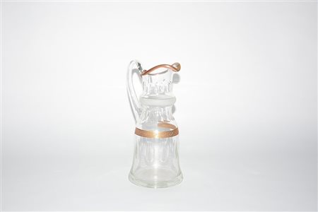 Moser, Cecoslovacchia (attribuito) Brocca in cristallo molato con...