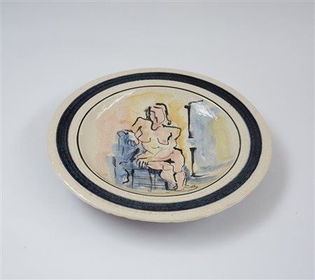 Domenico Cantatore (Ruvo Di Puglia 1906 - Parigi 1998) piatto in ceramica...