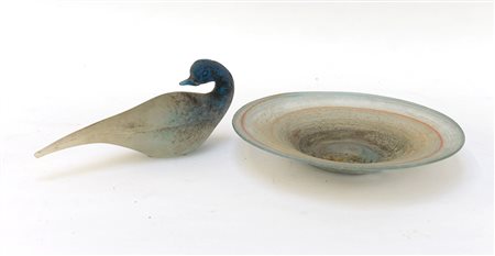Cenedese, Murano Lotto composto da una scultura a forma di colomba (cm...