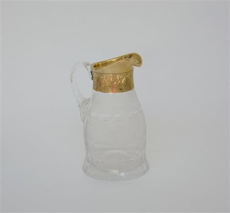 Moser, Cecoslovacchia Brocca in cristallo molato. Firma all'acido sotto la...