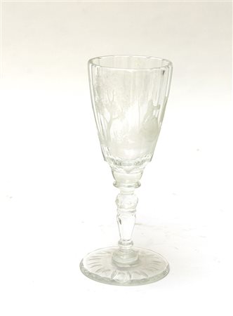 Bicchiere Boemia decorato a figure (h. cm 19)