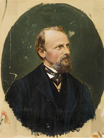 Ignoto "Ritratto di uomo" fotografia ritoccata (cm 30x23) (difetti)