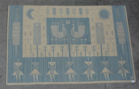 [Tappeti] Tappeto tessuto moderno decorato con personaggi ed uccelli...