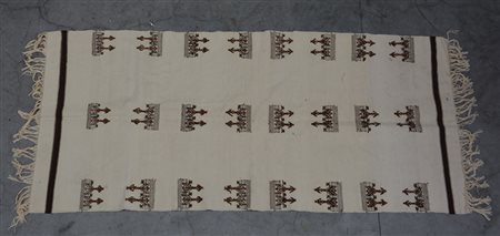 [Tappeti] Coperta in lana, Abruzzo (?), manifattura recente con decorazione...