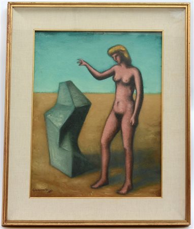 Ignoto "Nudo" 1951. Olio su cartone pressato (cm 50x40) firmato "Giampaolo"...