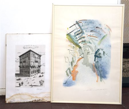 Treccani-Pericoli. Lotto di due litografie di soggetti e misure diverse,...