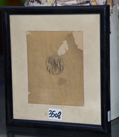 Tiffany & Co. Modello di monogramma "MDC" a china su carta da lucido con...