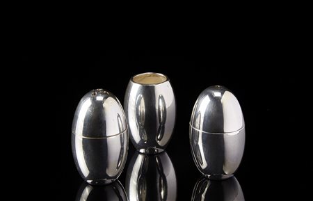 Lino Sabattini (1925 - 2016) Set di saliera, pepiera e porta stuzzicadenti in...