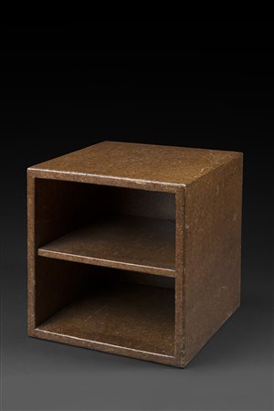 Etagère a due vani a giorno rivestito in sughero. Italia anni 70 (cm...