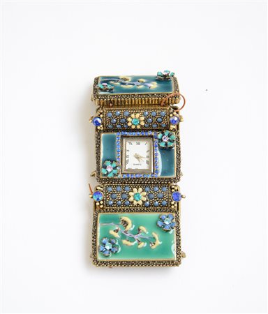 Orologio da polso da donna con bracciale elastico in metallo smaltato,...