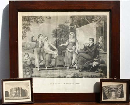 Lotto composto da tre stampe di epoche e misure diverse. In cornici