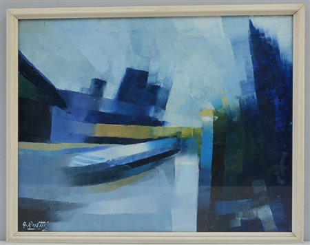 Antonio Rosetti "Bianco blu " olio su tela (cm 50x60) firmato in basso a...