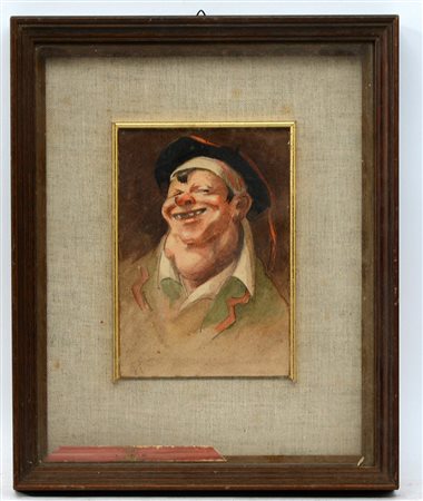 Ignoto "Personaggio popolare" acquerello su carta (cm 14x10) In cornice