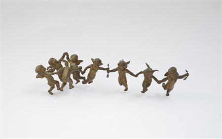 Ignoto "Putti giocosi" gruppo in bronzo (cm 50x12) (difetti)