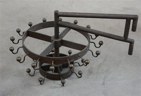 Appendiabiti in ottone con ganci girevoli (h. cm 40)