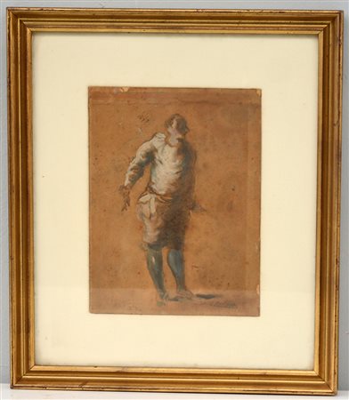 Firma indecifrata "Maschera" tecnica mista su carta (cm 26x18)Firmato in...