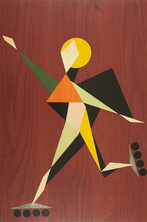 GIACOMO SUSCO Andria, 1984 " La pattinatrice n. 2 " anno 2016 intarsio su...