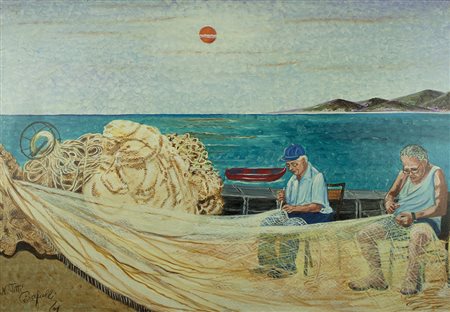 NUNZIATINA TITTI CRISAFULLI Messina, 1943 " I pescatori e la rete " anno 2001...