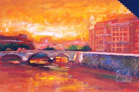 UGO ATTARDI Sori, 1923 – Roma, 2006 " …Più sfumature di rosso al calar della...