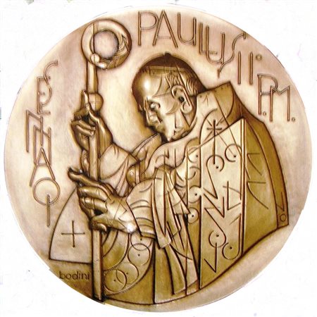 FLORIANO BODINI Gemonio 1933 – Milano, 2005 " Ioannes Paulus II " multiplo es...
