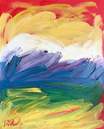 FRANCESCO BITONTI San Giovanni in Fiore " Paesaggio introspettivo " olio su...