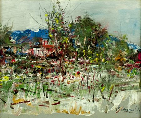 NICOLA CANZANELLA 1929 olio su tavola 24x27 cm firmato al fronte e al retro;...