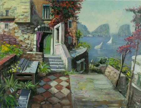 GIOVANNI CIAURRO Napoli,1942 olio su tavola 30x40 cm firmato al fronte e al...