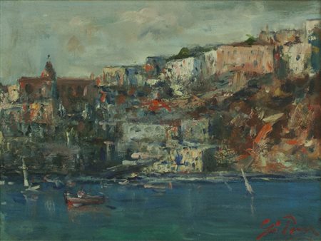GIOVANNI PANE Napoli, 1928-2010 olio su tela 30x40 cm firmato al fronte e al...