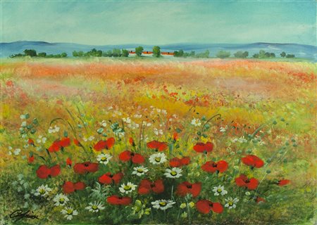 RENATO CRESPINA olio su tela 50x70 cm fiirmato al fronte e al retro