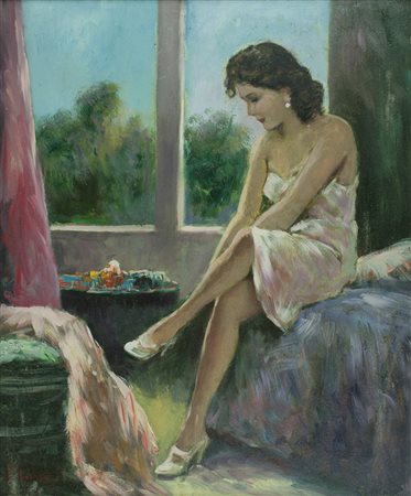 GIOVANNI CIAURRO Napoli,1942 olio su masonite 60x50 cm firmato al fronte e al...