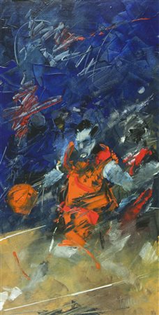 FRANCESCO TORALDO Catanzaro, 1974 " Cantù " anno 2000 olio su tela 60x30 cm...