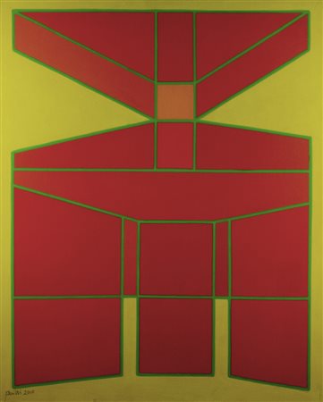 ACHILLE PERILLI Roma 1927 " La dorata area " tecnica mista su tela 81x65 cm...