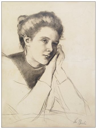 LUIGI BECHI Firenze 1830 – Firenze 1919 Senza titolo Carboncino su cartone 60...