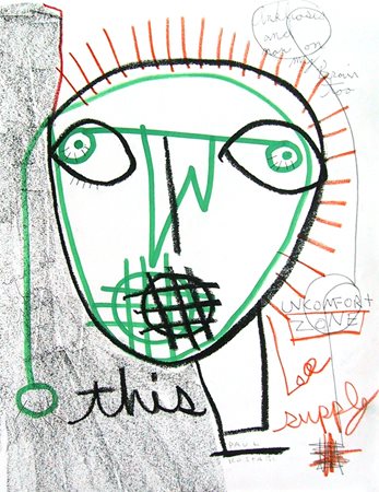 PAUL KOSTABI Whittier (USA) 1962 Uncomfort zone 2002 T.m. su carta 35,5 x 28....