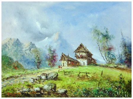 ATHOS BRIOSCHI Milano 1910 – Milano 2000 Senza titolo Olio su cartone telato...