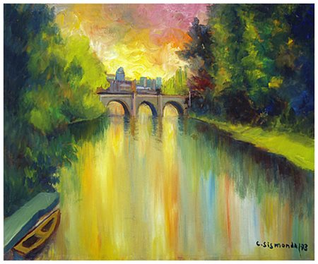 CARLO SISMONDA Racconigi 1929 – Cuneo 2011 Il Po a Torino 1973 Olio su...