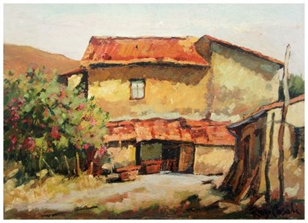 RENZO CASALI Livorno 1898 – Livorno 1977 Senza titolo 1962 Olio su tavola 25...