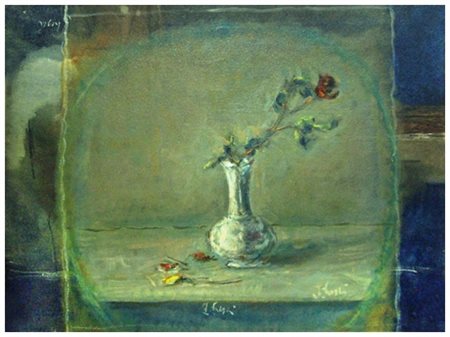 FEDERICO CRESCI Livorno 1941 Senza titolo Olio su tela 48,5 x 60. Firma in b....