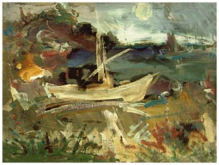 ALVARO DANTI Livorno 1911 – Livorno 1985 Senza titolo Olio su tavola 30 x 40....