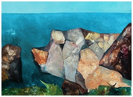 ILIO FIORINI Livorno 1913 – Livorno 1996 Senza titolo Olio su tela 50 x 70....