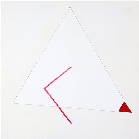 ANGELO VERGA 1933 - 1999 Una rosa e un triangolo Tecnica mista su tela, cm....