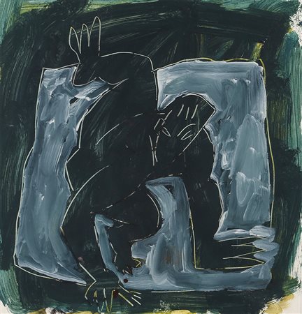 MIQUEL BARCELO 1957 Senza titolo, 1983 Tecnica mista su carta, cm. 48 x 46...