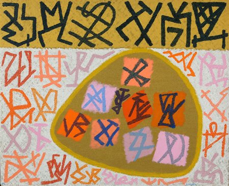 RICCARDO LICATA 1929 Senza titolo, 2007 Tecnica mista su tela, cm. 80 x 100...